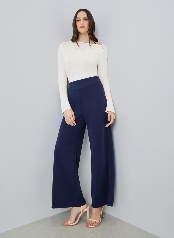 Styli Women Beige Asymmetrical Neck Knit Top - Image 1